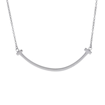 ティファニー Tスマイル ネックレス スモール シルバー K18ホワイトゴールド WG レディース ジュエリー 【中古】【jewelry】