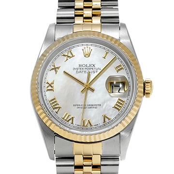 ロレックス デイトジャスト 16233NR ホワイトシェル メンズ 時計 【中古】【wristwatch】
