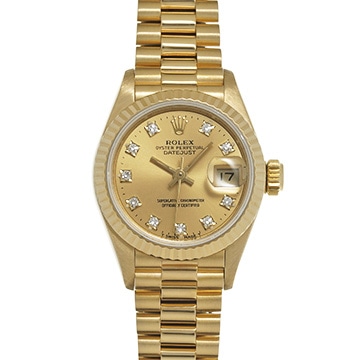 ロレックス デイトジャスト 69178G シャンパン/ダイヤモンド レディース 時計 【中古】【wristwatch】