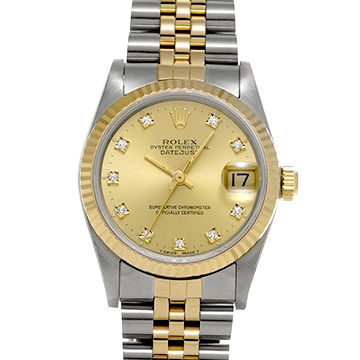 ロレックス デイトジャスト 68273G シャンパン/ダイヤモンド ユニセックス 時計 【中古】【wristwatch】
