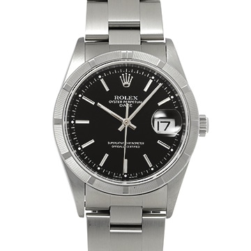 ロレックス オイスターパーペチュアル デイト 15210 ブラック メンズ 時計 【中古】【wristwatch】