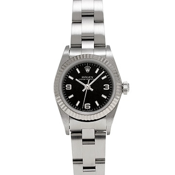 ロレックス オイスターパーペチュアル 24 76094 ブラック レディース 時計 【中古】【wristwatch】