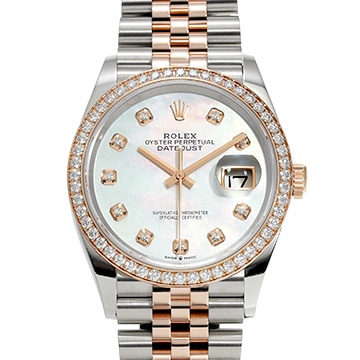 ロレックス デイトジャスト 36 126281RBR ホワイトシェル/ダイヤモンド メンズ 時計 【中古】【wristwatch】