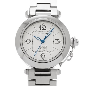 カルティエ パシャC ビッグデイト W31055M7 ホワイト ユニセックス 時計 【中古】【wristwatch】