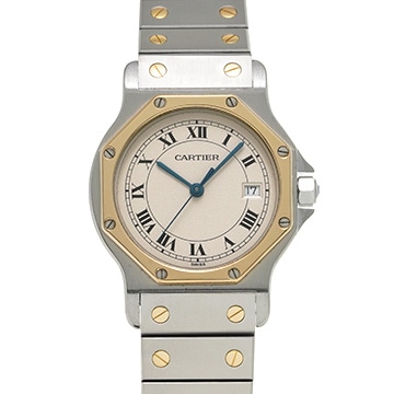 カルティエ サントス オクタゴン W2001583 アイボリー レディース 時計 【中古】【wristwatch】