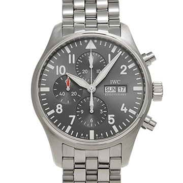 IWC パイロットウォッチ クロノグラフ スピットファイア IW377719 グレー メンズ 時計 【中古】【wristwatch】