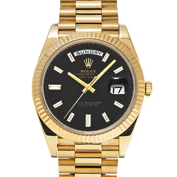 ロレックス デイデイト 40 228238A ブライトブラック/ダイヤモンド メンズ 時計 【中古】【wristwatch】