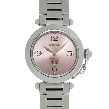 カルティエ パシャC ビッグデイト W31058M7 ピンク ユニセックス 時計 【中古】【wristwatch】