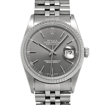 ロレックス デイトジャスト 36 16234 グレー メンズ 時計 【中古】【wristwatch】