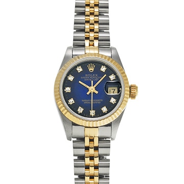 ロレックス デイトジャスト 69173G ブルー・グラデーション/ダイヤモンド レディース 時計 【中古】【wristwatch】