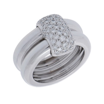 ショーメ デュオ リング  シルバー J1ME00-048 K18ホワイトゴールド WG レディース ジュエリー 【中古】【jewelry】