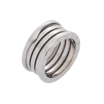 ブルガリ B-ZERO1 リング #56 シルバー K18ホワイトゴールド WG レディース ジュエリー 【中古】【jewelry】