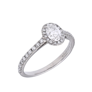 ティファニー ソレスト リング #8 0.38ct オーバル シルバー Pt950プラチナ レディース ジュエリー 【中古】【jewelry】