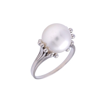 ミキモト パールリング #16 シルバー Pt900プラチナ レディース ジュエリー 【中古】【jewelry】