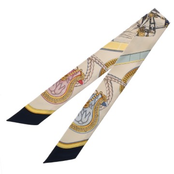 エルメス ツイリー GRAND APPARAT マルチカラー 061364S シルク100％ レディース 【中古】【other】