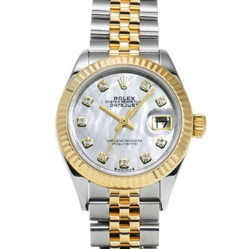 ロレックス レディ デイトジャスト 28 279173NG ホワイトシェル/ダイヤモンド レディース 時計 【中古】【wristwatch】