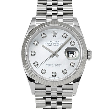 ロレックス デイトジャスト 36 126234NG ホワイトシェル/ダイヤモンド メンズ 時計 【中古】【wristwatch】