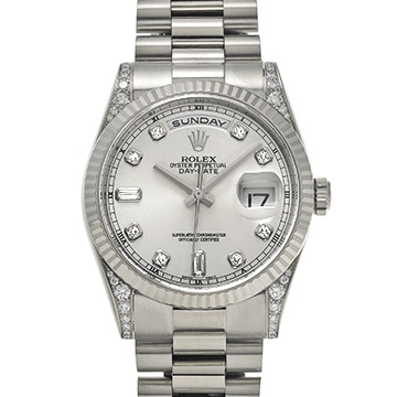 ロレックス デイデイト 118339A シルバー/ダイヤモンド メンズ 時計 【中古】【wristwatch】