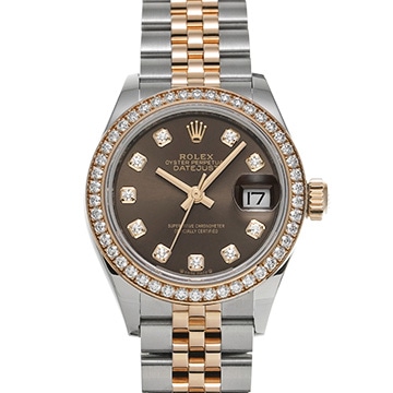ロレックス レディ デイトジャスト 279381RBR チョコレートブラウン/ダイヤモンド レディース 時計 【中古】【wristwatch】
