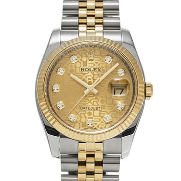 ロレックス デイトジャスト 116233G シャンパンコンピュータ/ダイヤモンド メンズ 時計 【中古】【wristwatch】