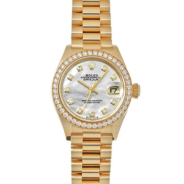 ロレックス レディ デイトジャスト 28 279138RBR ホワイトシェル/ダイヤモンド レディース 時計 【中古】【wristwatch】