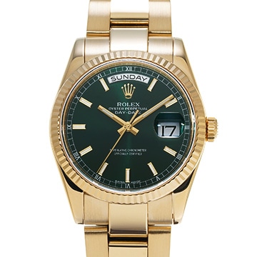 ロレックス デイデイト 118238 グリーン メンズ 時計 【中古】【wristwatch】