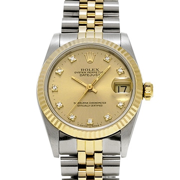 ロレックス デイトジャスト 68273G シャンパン/ダイヤモンド ユニセックス 時計 【中古】【wristwatch】