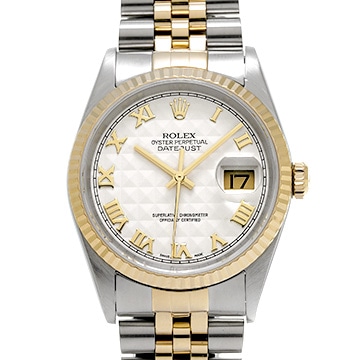 ロレックス デイトジャスト 16233 アイボリーコンピュータ メンズ 時計 【中古】【wristwatch】