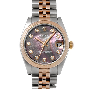 ロレックス デイトジャスト 31 178271NG ブラックシェル/ダイヤモンド ユニセックス 時計 【中古】【wristwatch】