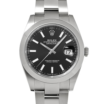 ロレックス デイトジャスト 41 126300 ブライトブラック メンズ 時計 【中古】【wristwatch】