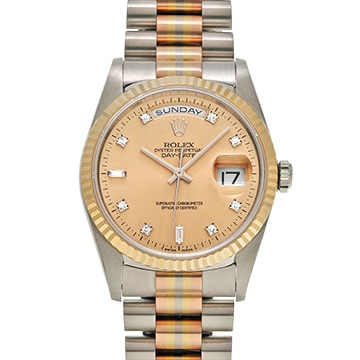 ロレックス デイデイト トリドール 18239BIC シャンパン/ダイヤモンド メンズ 時計 【中古】【wristwatch】
