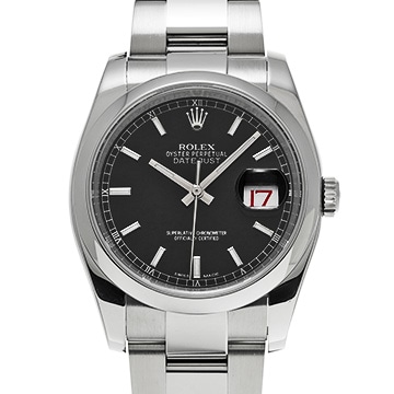 ロレックス デイトジャスト 116200 ブラック メンズ 時計 【中古】【wristwatch】