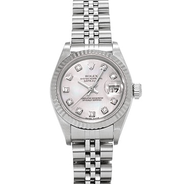 ロレックス デイトジャスト 79174NG ホワイトシェル/ダイヤモンド レディース 時計 【中古】【wristwatch】