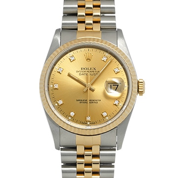 ロレックス デイトジャスト 36 16233G シャンパン/ダイヤモンド メンズ 時計 【中古】【wristwatch】