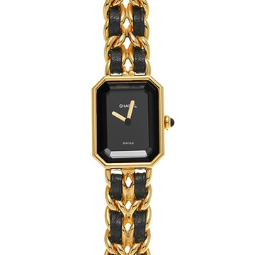 シャネル プルミエール L H0001 ブラック レディース 時計 【中古】【wristwatch】