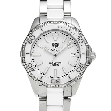 タグ ホイヤー アクアレーサー クォーツ WAY131H.BA0914 ホワイト レディース 時計 【中古】【wristwatch】