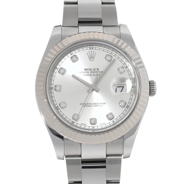 ロレックス デイトジャストII 116334G シルバー/ダイヤモンド メンズ 時計 【中古】【wristwatch】