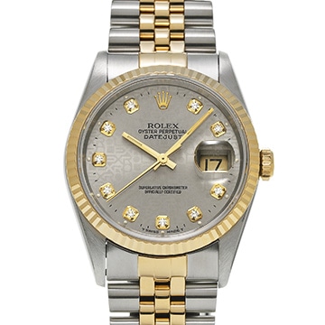 ロレックス デイトジャスト 16233G グレーコンピュータ/ダイヤモンド メンズ 時計 【中古】【wristwatch】