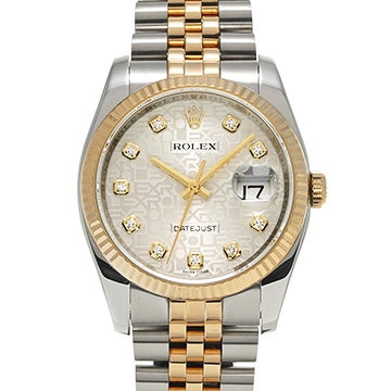 ロレックス デイトジャスト 36 116233G シルバーコンピュータ/ダイヤモンド メンズ 時計 【中古】【wristwatch】