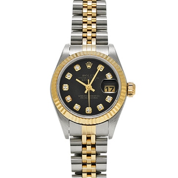 ロレックス デイトジャスト 79173G ブラック/ダイヤモンド レディース 時計 【中古】【wristwatch】