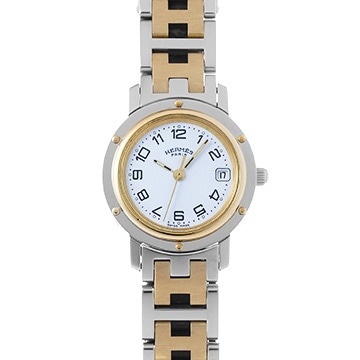 エルメス クリッパー CL4.220 ホワイト レディース 時計 【中古】【wristwatch】