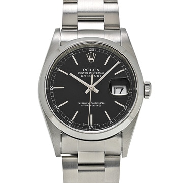ロレックス デイトジャスト 16200 ブラック メンズ 時計 【中古】【wristwatch】