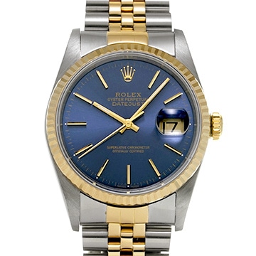 ロレックス デイトジャスト 16233 ブルー メンズ 時計 【中古】【wristwatch】