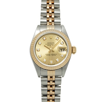 ロレックス デイトジャスト 26 69173G シャンパン/ダイヤモンド レディース 時計 【中古】【wristwatch】