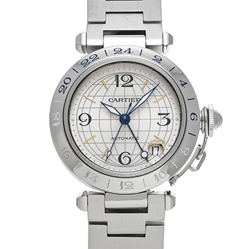 カルティエ パシャC メリディアン GMT W31029M7 シルバー ユニセックス 時計 【中古】【wristwatch】