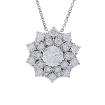 ハリー ウィンストン ロータスクラスター ネックレス シルバー Pt950プラチナ レディース ジュエリー 【中古】【jewelry】