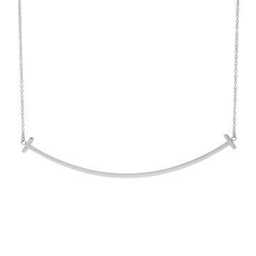 ティファニー Tスマイル ネックレス ラージ シルバー K18ホワイトゴールド WG レディース ジュエリー 【中古】【jewelry】