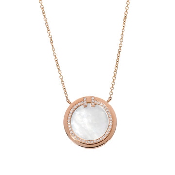 ティファニー T TWO サークル ネックレス ゴールド K18ピンクゴールド PG レディース ジュエリー 【中古】【jewelry】