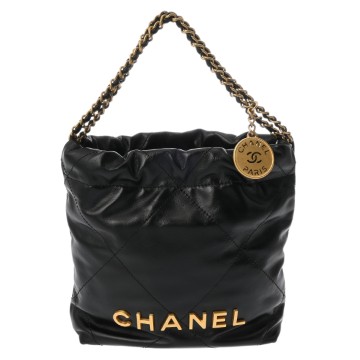 シャネル CHANEL22 ミニ ハンドバッグ CHANEL22 ブラック AS3980 シャイニーカーフスキン レディース バッグ 【未使用】【bag】