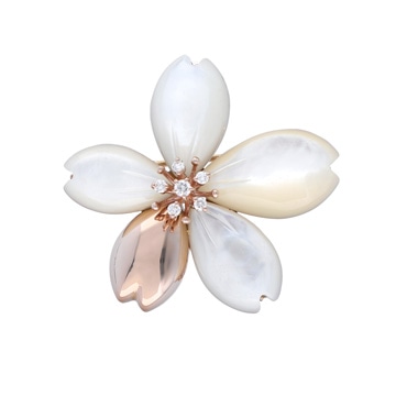タサキ フラワーモチーフ ブローチ　 ゴールド K18ピンクゴールド PG ユニセックス ジュエリー 【中古】【jewelry】